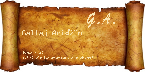 Gallaj Arián névjegykártya